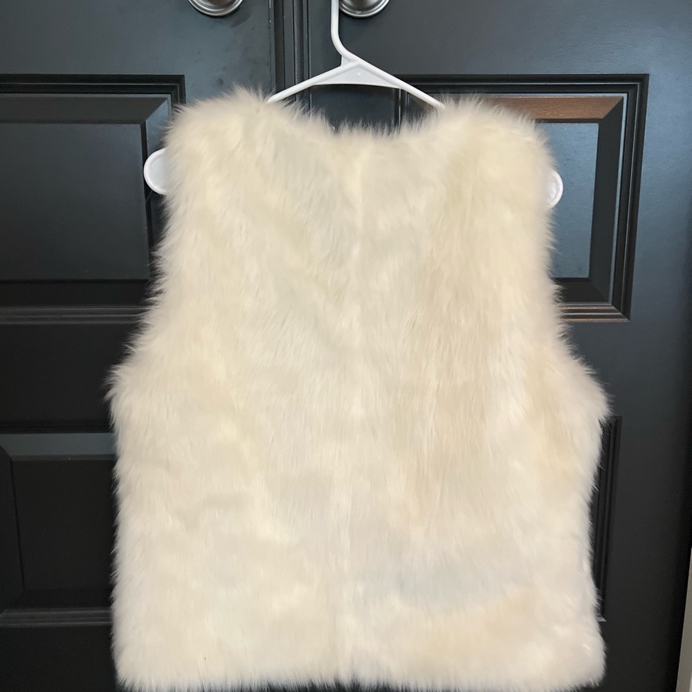 White Sleeveless Fur Vest
